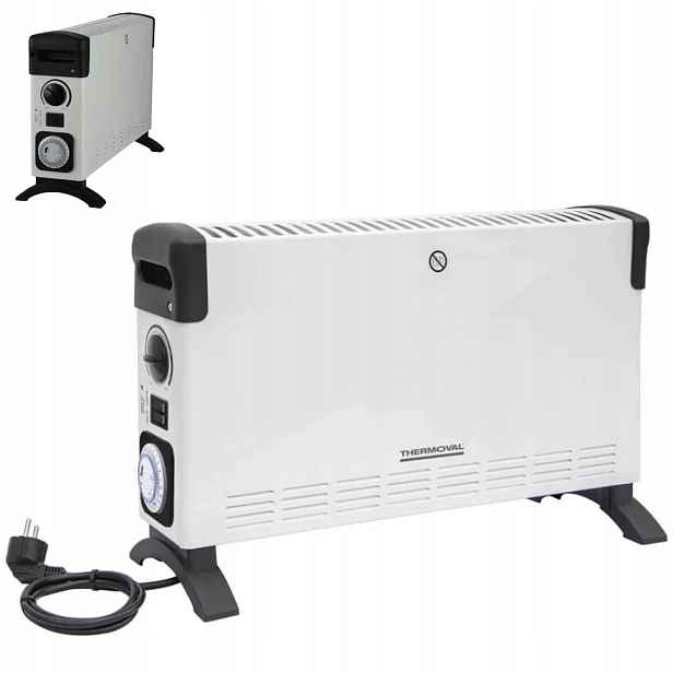 Elektrický konvektorový ohřívač s termostatem Turbo, časovač Thermoval
