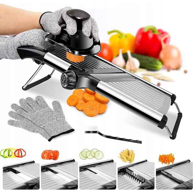Mandoline kráječ na zeleniny, nastavitelný, profesionální kráječ na zeleniny