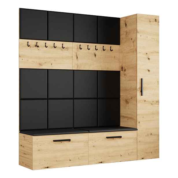 MASSENO MODERNÍ PŘEDSÍŇOVÁ SESTAVA MODULO, 201,2/204/40 cm, dub Artisan