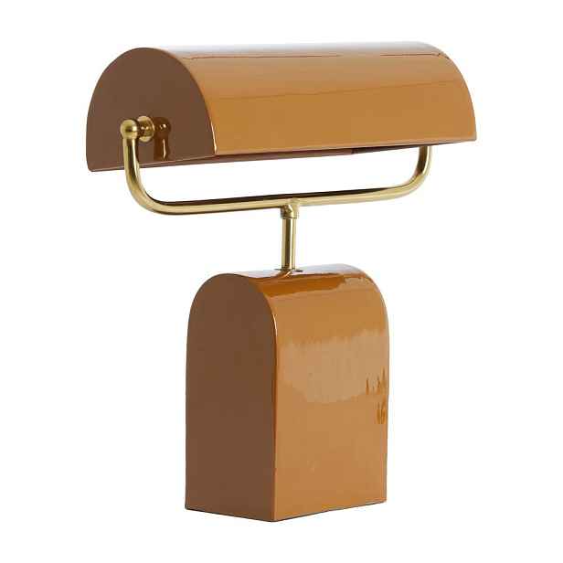 Oranžová kovová stolní lampa (výška 38 cm) Cardona – Light & Living