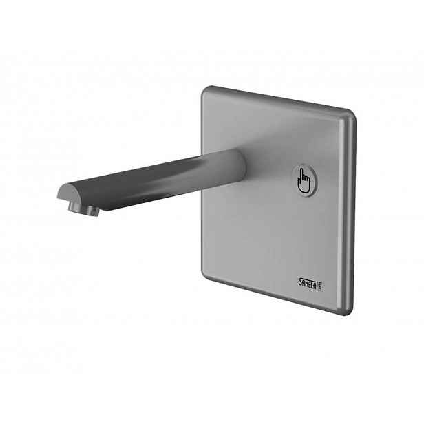 Sanela - Piezo nerezová umyvadlová baterie, nástěnná, délka výtoku 250 mm, 9V SLU 04P25B
