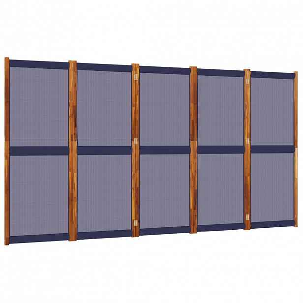 vidaXL 5dílný paraván tmavě modrý 350 x 180 cm