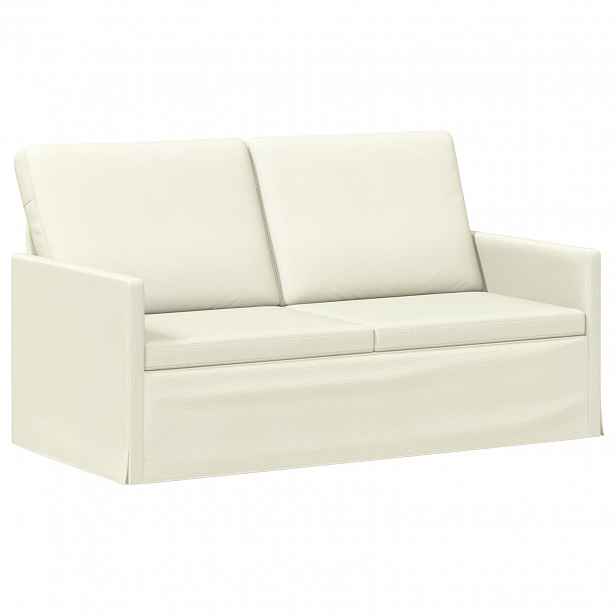 vidaXL Pohovka pro 2 osoby Krémová 150 x 81 x 82 cm Žebrovaná látka