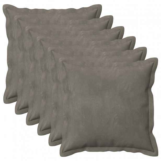 vidaXL Povlak na polštář 6 pcs HOUTEN Světle šedá 40 x 40 cm Samet
