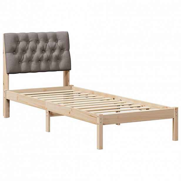 vidaXL Rám postele s čalouněným čelem s čelo Hnědá 75 x 190 cm