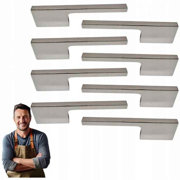 Nábytková Úchytka do skříňky Zásuvky Topic 105 mm Chrom Lesk 8ks