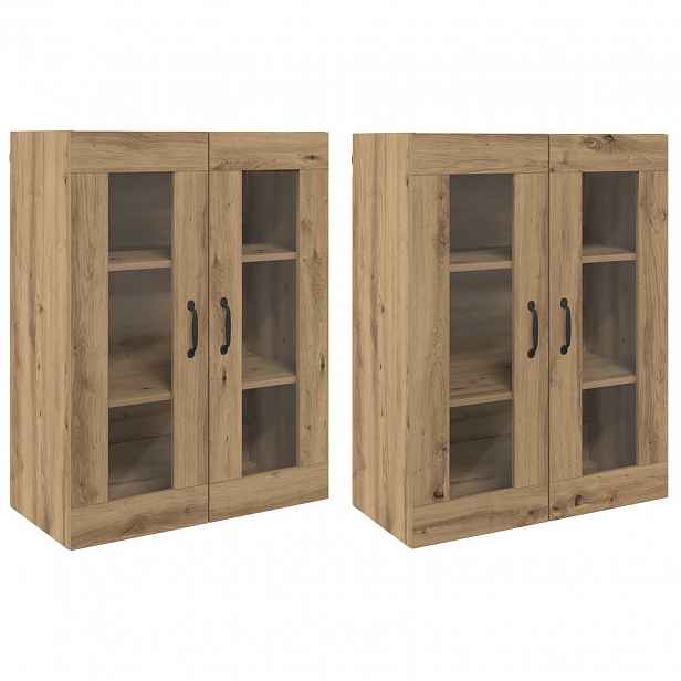 vidaXL Nástěnné skříňky 2 ks dub artisan 69,5 x 34 x 90 cm