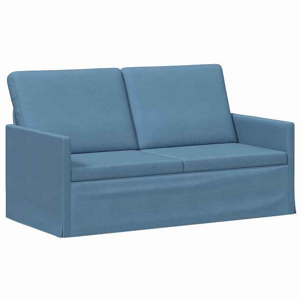 vidaXL Pohovka pro 2 osoby Modrá 150 x 81 x 82 cm Žebrovaná látka