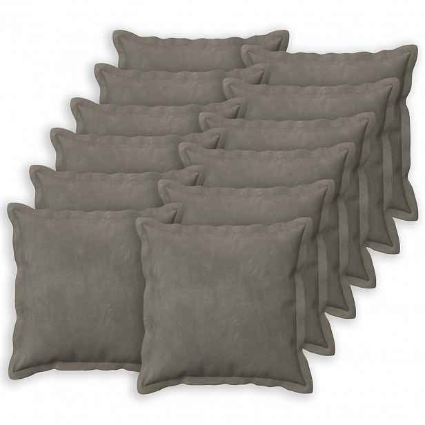 vidaXL Povlak na polštář 12 pcs HOUTEN Světle šedá 40 x 40 cm Samet