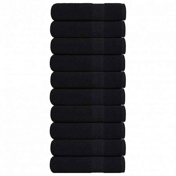 vidaXL Ručníky do sprchy FROGN 10 ks černé 70x140 cm 360 g/m²