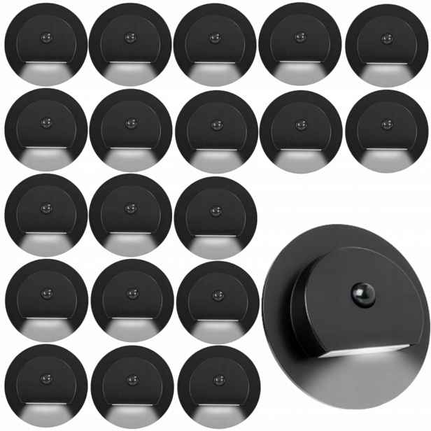 20x Led Schodišťová Objímka 230V Lampička Na Schody Senzorem Pohybu Soumraku