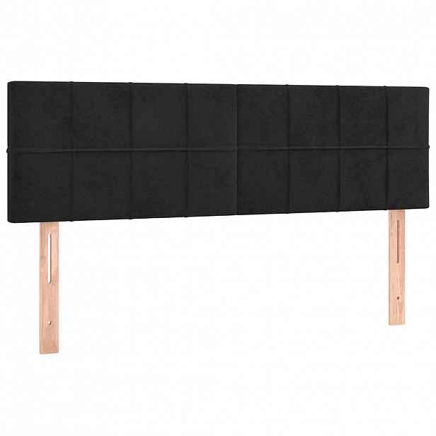 vidaXL Čela postele černá 144x5x78/88 cm samet