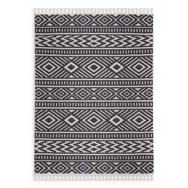 Koberec 80x150 Linea 1 Boho Tmavě šedý Krémový