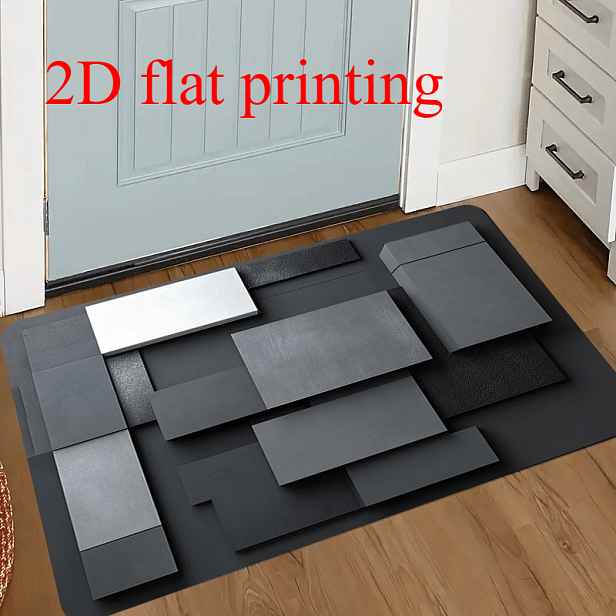 TEMU 1ks Moderní abstraktní geometrická podložka vhodná do předsíně, ložnice - měkká pratelná flanelová v šedé a černé barvě, minimalistický design,