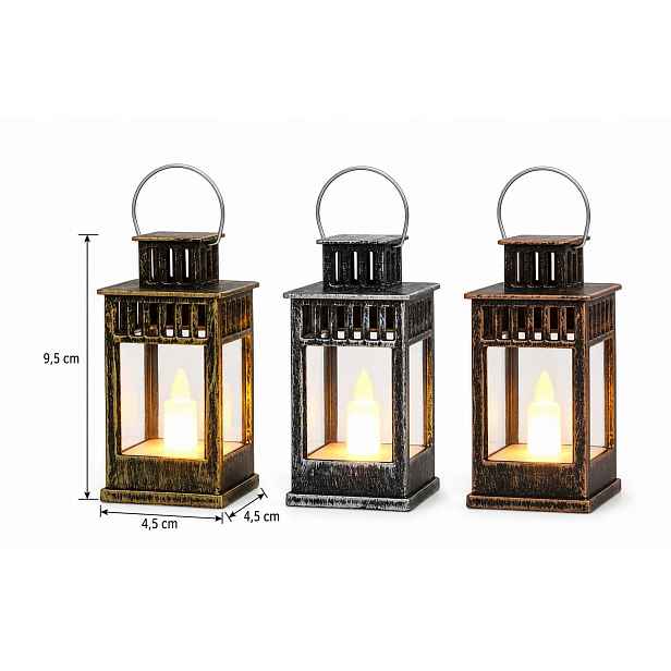 Mini Led Lucerna Lampion 4,5 X 9,5 CM Retro Svíčka Sada 24 Ks