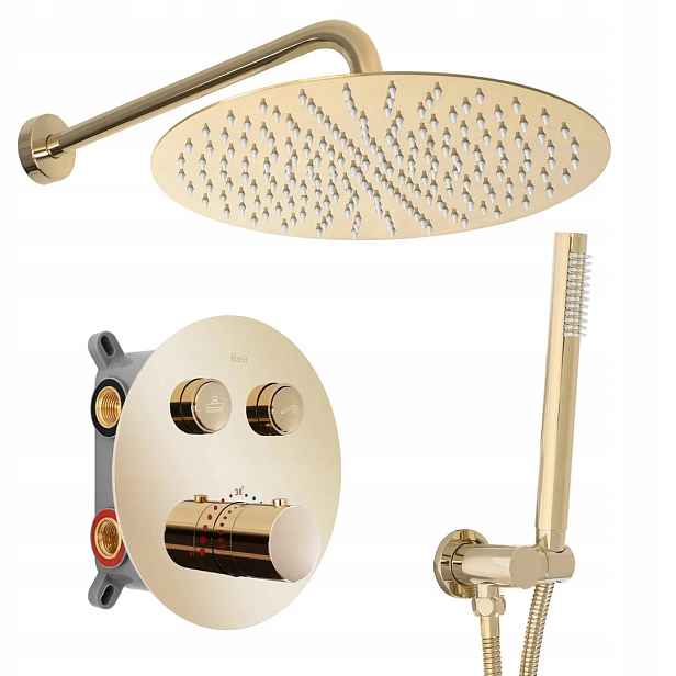 Podomítkový sprchový set Lungo Zlatý s termostatem REA-P8550