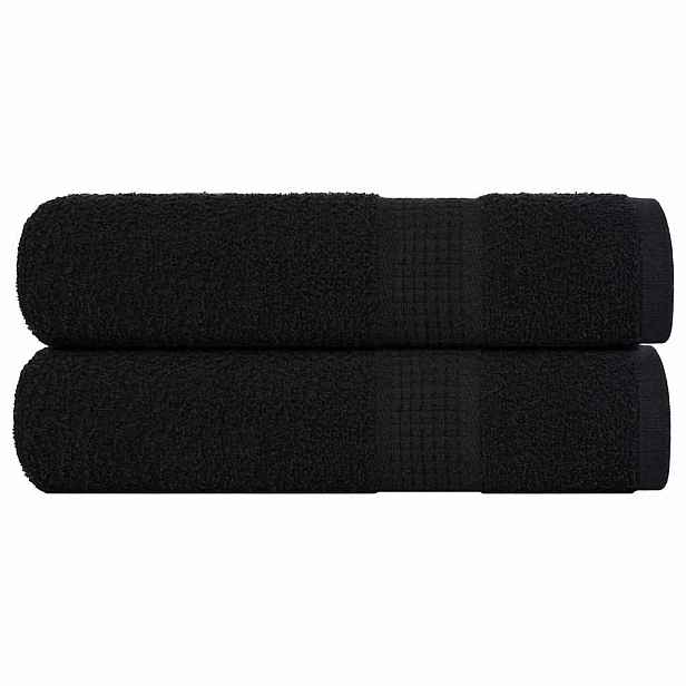 vidaXL Ručníky FROGN 2 ks černé 100x150 cm 360 g/m²