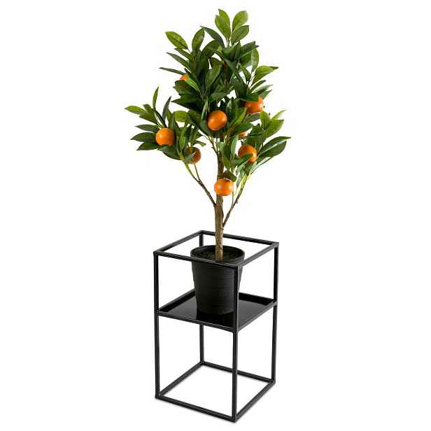 HowHomely Stojan na květiny Lia 40 cm černý