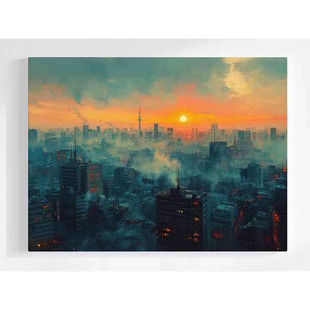 Plakát Město Panorama Tokio Skytree Večer Západ 100x75