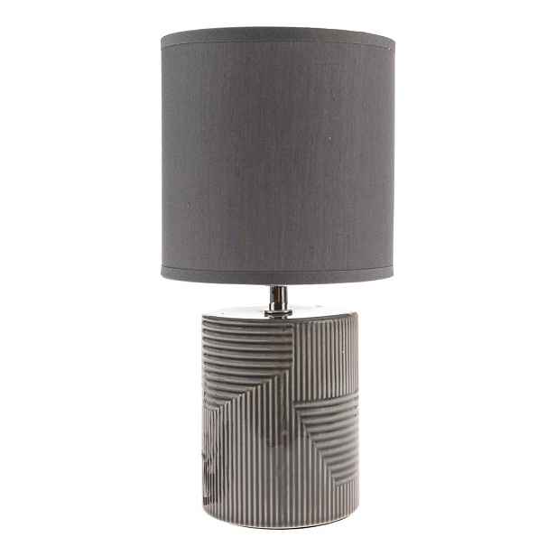 Šedá keramická stolní lampa s textilním stínidlem (výška 32,5 cm) Anita – Dakls