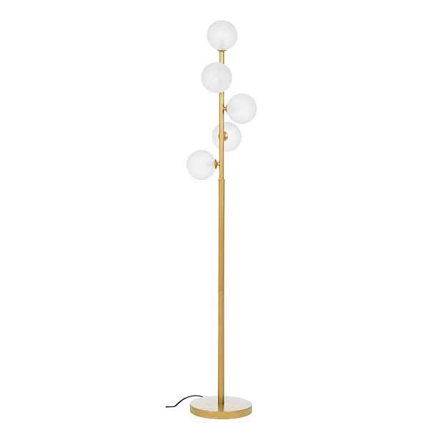 Stojací lampa ve zlaté barvě se skleněným stínidlem (výška 156,5 cm) Balls – Bizzotto