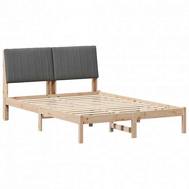 vidaXL Rám postele s čelo Hnědá 135 x 190 cm Masivní borové dřevo
