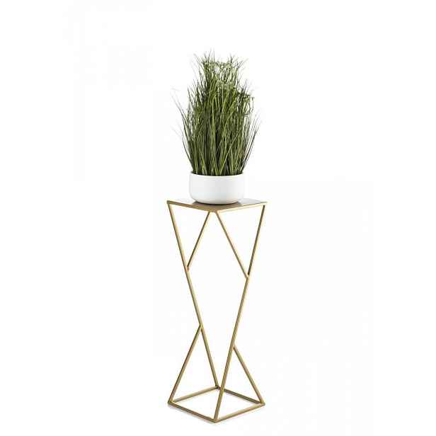 HowHomely Stojan na květiny LOFT 70 cm zlatý