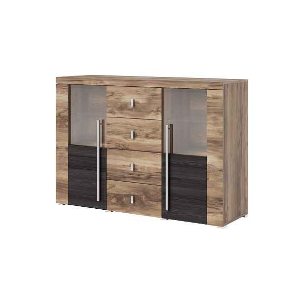 Komoda TYLTA 2D4S, ořech satin/touchwood