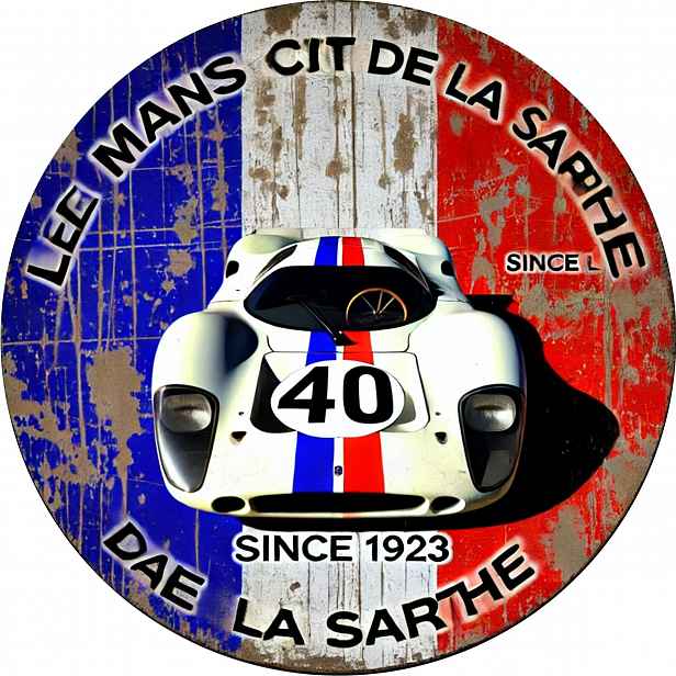 TEMU Retro Le Mans Závodní Kovová Nástěnná Dekorace - 8x8 Palců (20x20 cm) Hliníková Tabule s Ikonickým Závodním 1962-1992 a Číslem 40, Garáž, Pro
