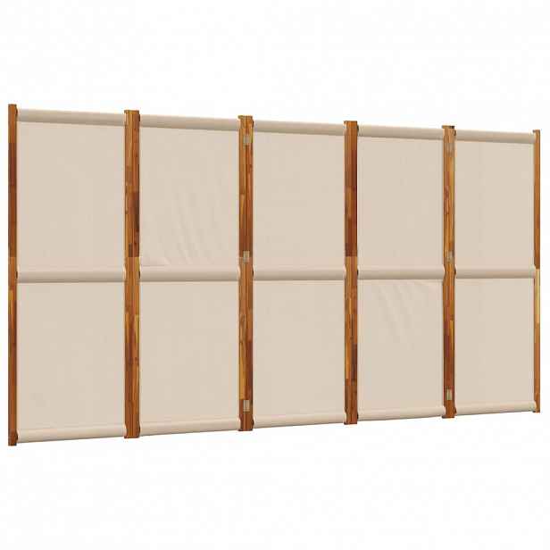 vidaXL 5dílný paraván taupe 350 x 180 cm