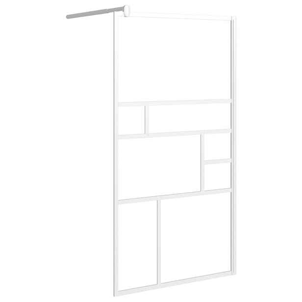 vidaXL Zástěna do průchozí sprchy 100 x 195 cm ESG sklo bílá