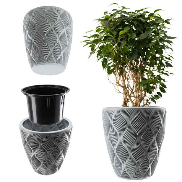 Květináč Květináč S Vkladem 42cm Obal Plastový Záhon Vysoký