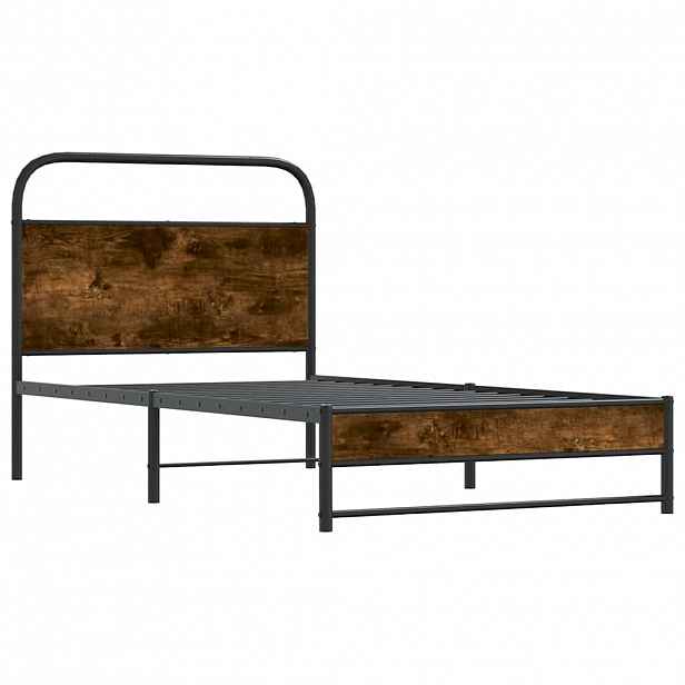 vidaXL Rám postele bez matrace 100x190 cm kouřový dub kompozitní dřevo