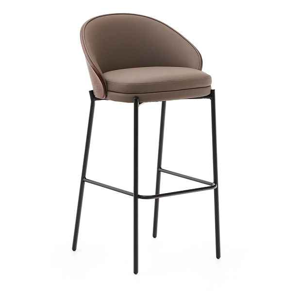 Hnědá barová židle (výška sedáku 77 cm) Eamy – Kave Home