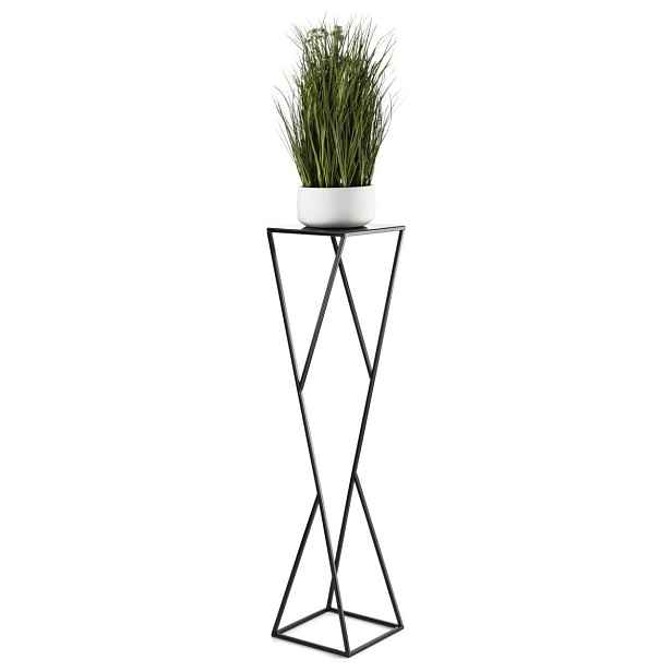 HowHomely Stojan na květiny LOFT I černý 100 cm