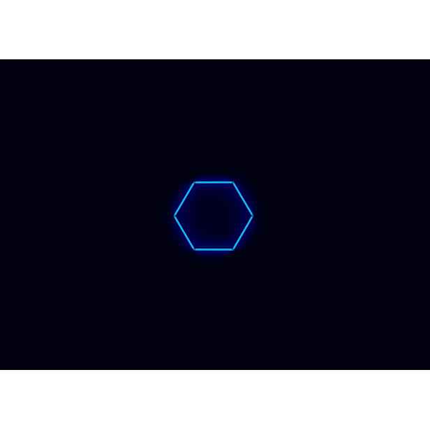 Kompletní Led hexagonové svítidlo modré, rozměr 1 element 97 x 84 cm