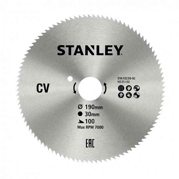Stanley - Pilový kotouč na dřevo 190x30 mm, 100 zubů STA10230-XJ