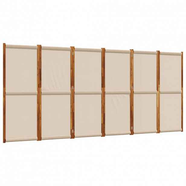 vidaXL 6dílný paraván taupe 420 x 180 cm