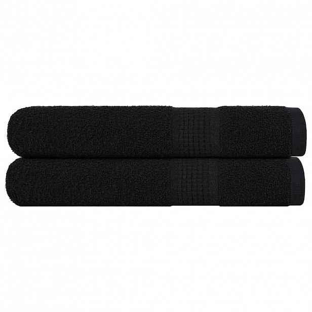 vidaXL Saunové osušky FROGN 2 ks černé 80x200 cm 360 g/m²
