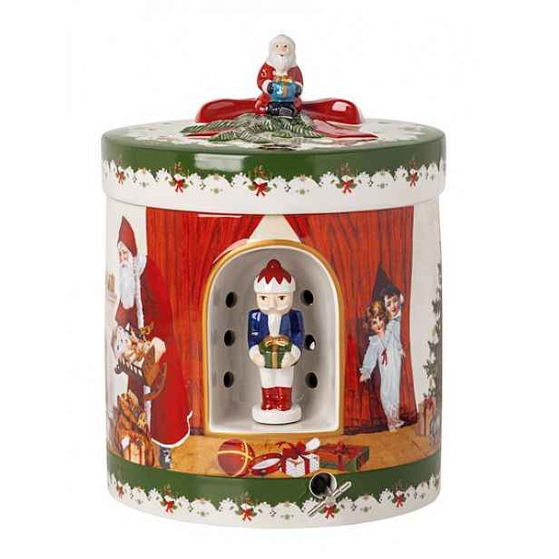 Villeroy & Boch Christmas Toys dárková hrací skříňka / svícen, Santa přináší dárky, Ø 16 cm