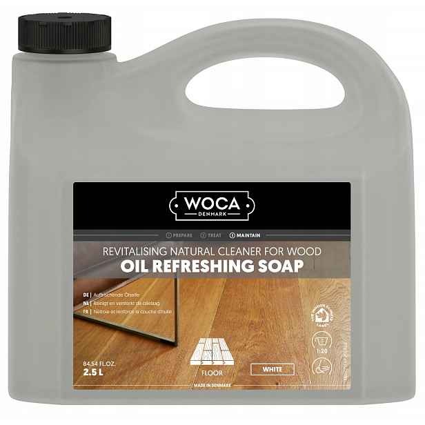 Woca Oil Refreshing Soap White 2,5 l bílé olejové mýdlo na dřevěné podlahy