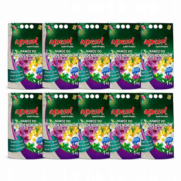 10 x Hortifoska hnojivo pro rododendrony hortenzie, vřesy azalky Agrecol 1 kg