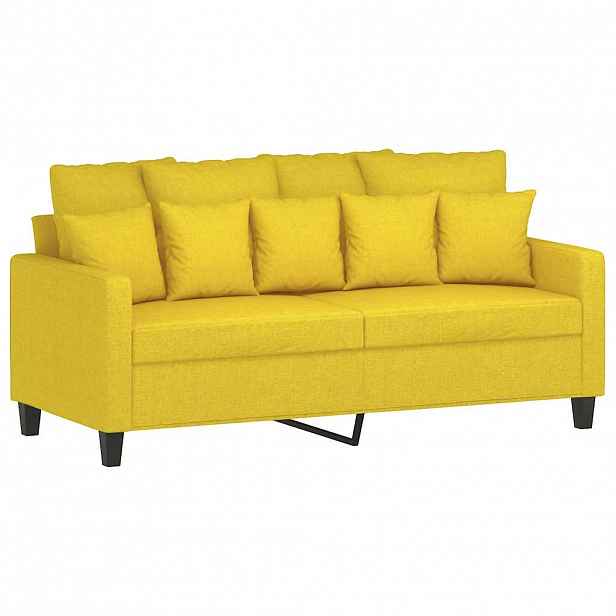 vidaXL 2místná pohovka světle žlutá 140 cm textil