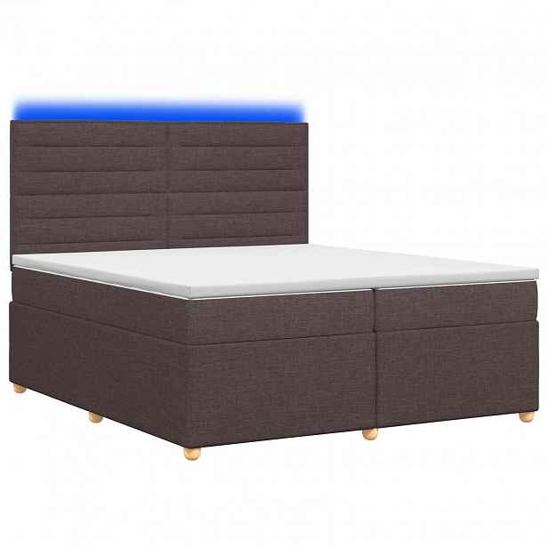 vidaXL Postel boxspring s matrací Tmavě hnědá 200 x 200 cm Textil