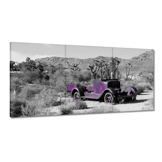 Obrazy 120x60 Fialové ostřelované auto