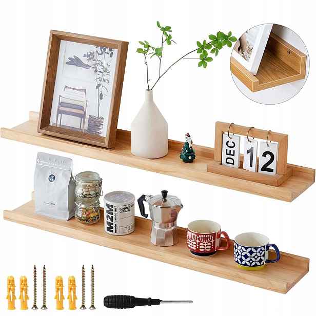 Police Do Kuchyně Obývacího Pokoje Loft Moderní Na Knihy Dekorace 2 Ks 60X12 CM
