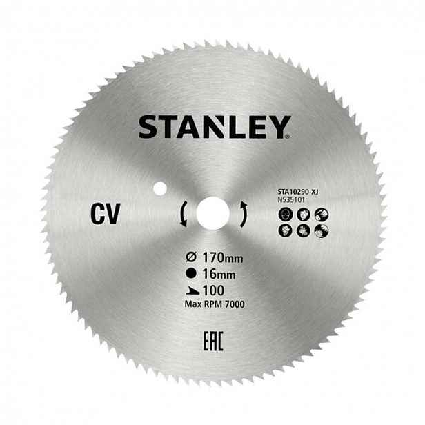 Stanley - Pilový kotouč na dřevo 170x16 mm, 100 zubů STA10290-XJ