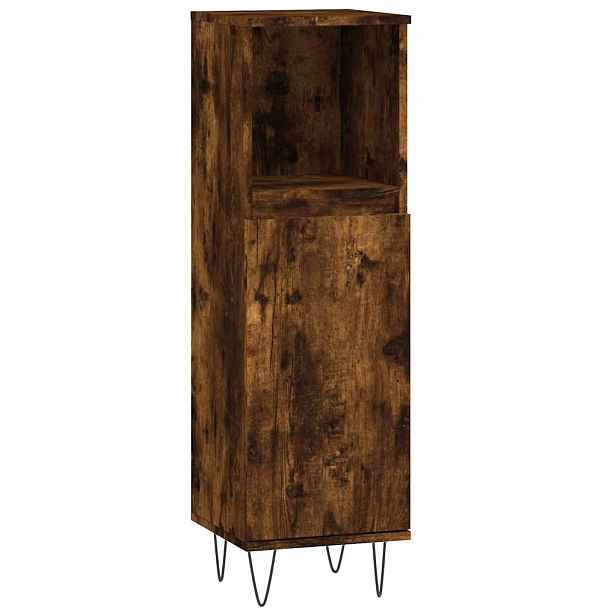 vidaXL Koupelnová skříňka kouřový dub 30x30x100 cm kompozitní dřevo