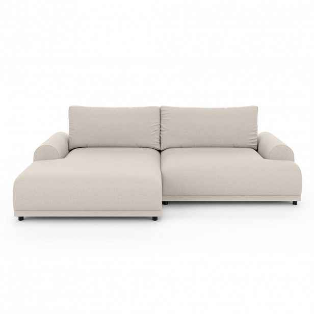 luma-home ROHOVÁ POHOVKA s rozkládací funkcí, úložným prostorem, extra širokým otomanem vlevo, Š240/H145/V81 cm, strukturovaná látka v barvě béžové /