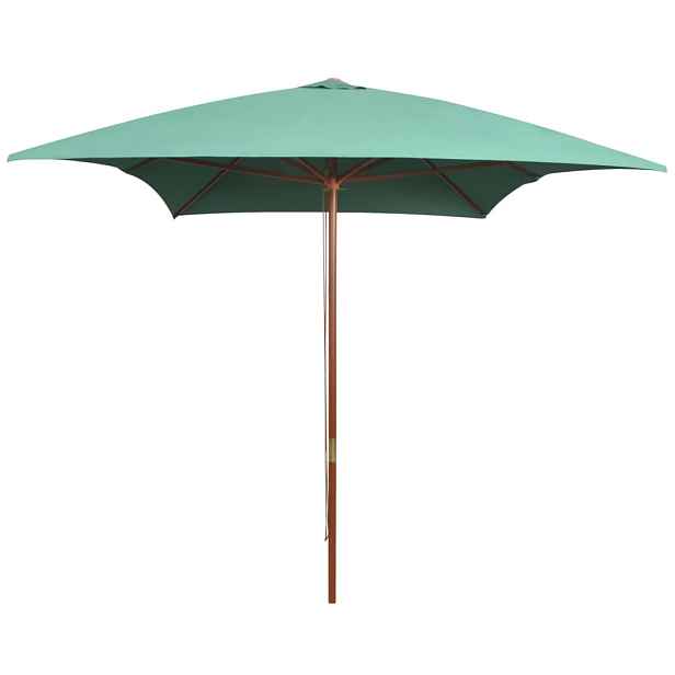 vidaXL Slunečník 200 x 300 cm s dřevěnou tyčí zelený